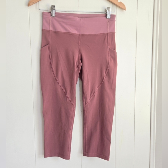 Lululemon Quick Feet Crop 19" Auburn Quicksand Rose Pink Leggings Size 6 - Picture 7 of 8